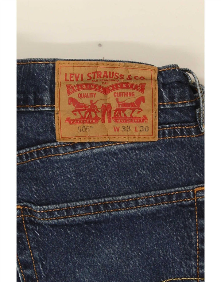 Męskie dżinsy Levi's 505 Straight W33 L30 Granatowa bawełna