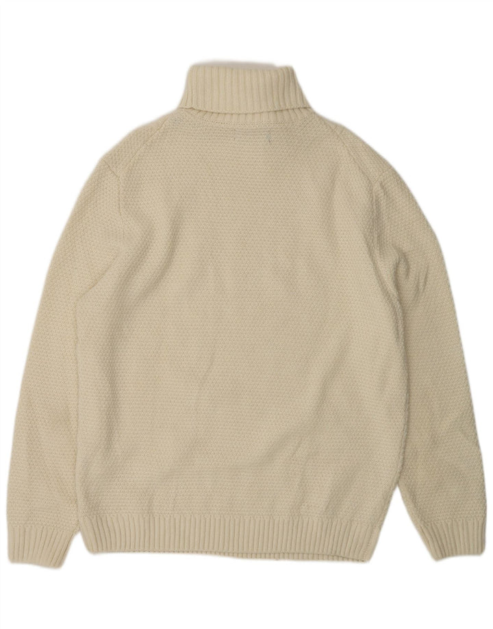 Męski sweter PIOMBO z wywijanym dekoltem 2XL, biały akryl
