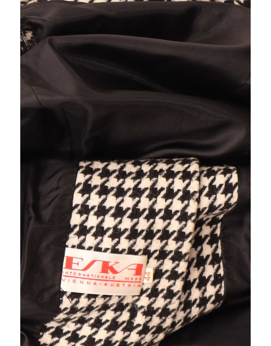 Vintage damska marynarka zapinana na 3 guziki EU 44 XL, czarna pepitka