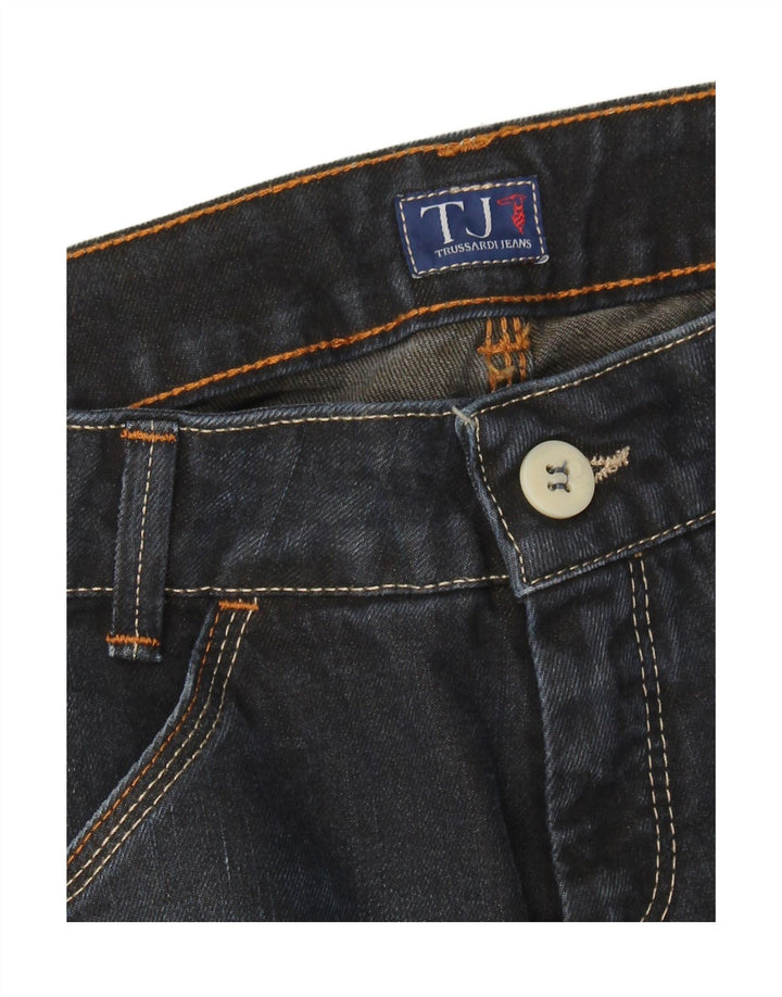 TRUSSARDI Womens Slim Jeans IT 42 Medium W28 L32 Navy Blue Cotton