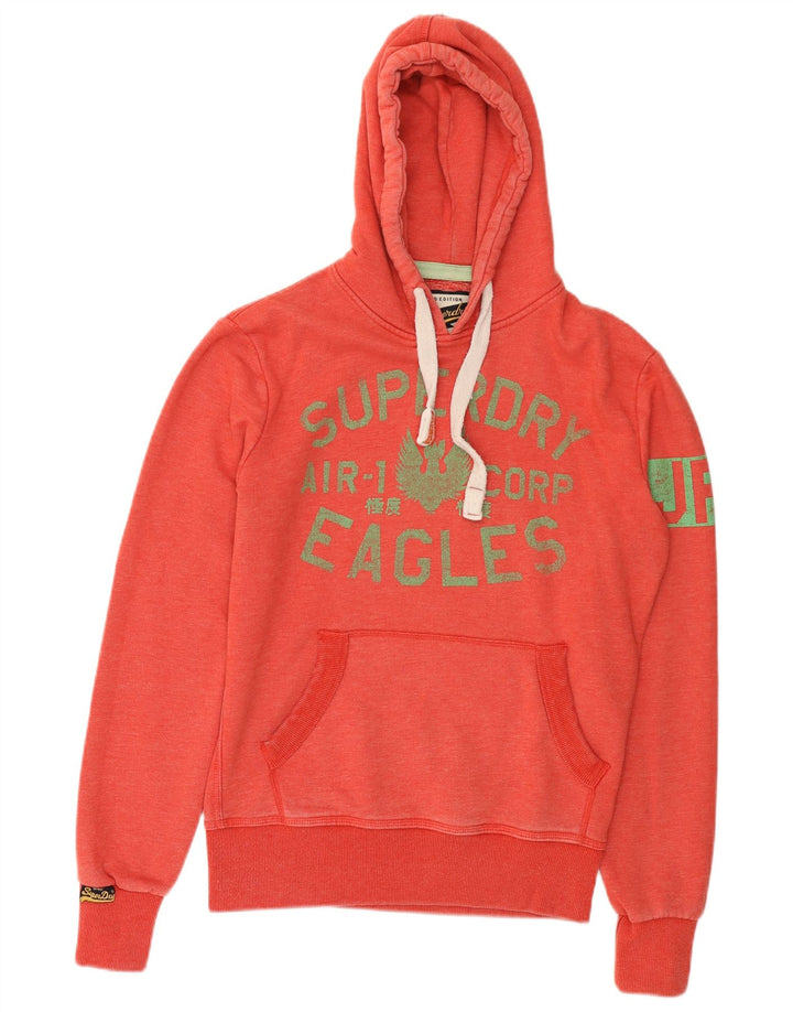 Męski sweter z kapturem Superdry z grafiką, mały, czerwony, bawełniany