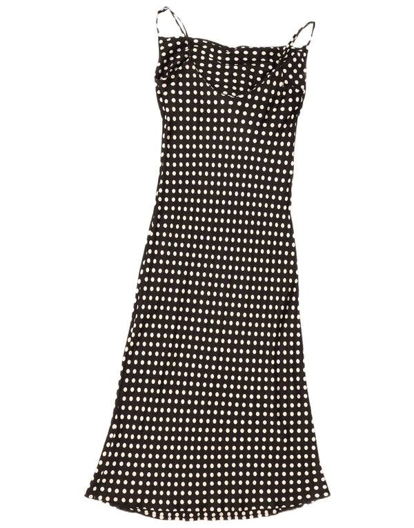 Damska sukienka Maxi Slip Zara UK 6 XS Czarna wiskoza w kropki