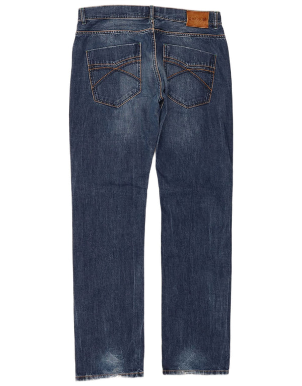 Desigual Damskie Proste Dżinsy W34 L32 Niebieskie Bawełniane