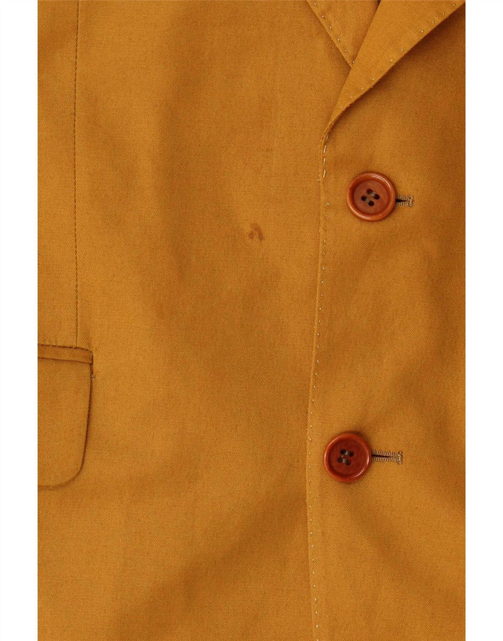 Vintage męski garnitur zapinany na 2 guziki IT 48 Medium W32 L32 Żółta bawełna