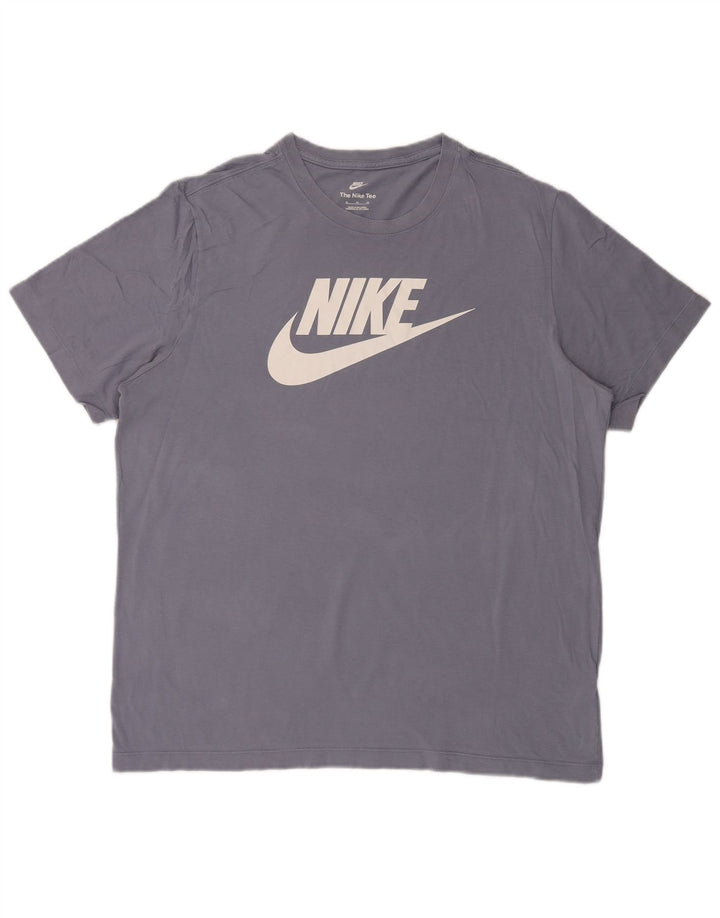 Męska koszulka z grafiką Nike, XL, niebieska, bawełniana
