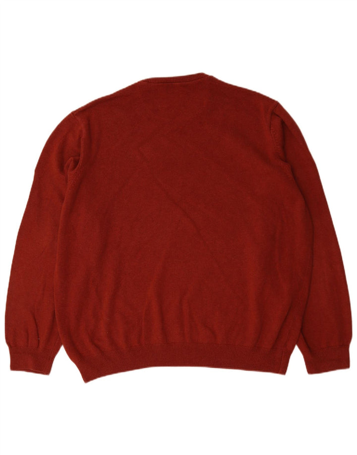 Marks & Spencer Męski sweter z okrągłym dekoltem, 2XL, czerwony, bawełniany