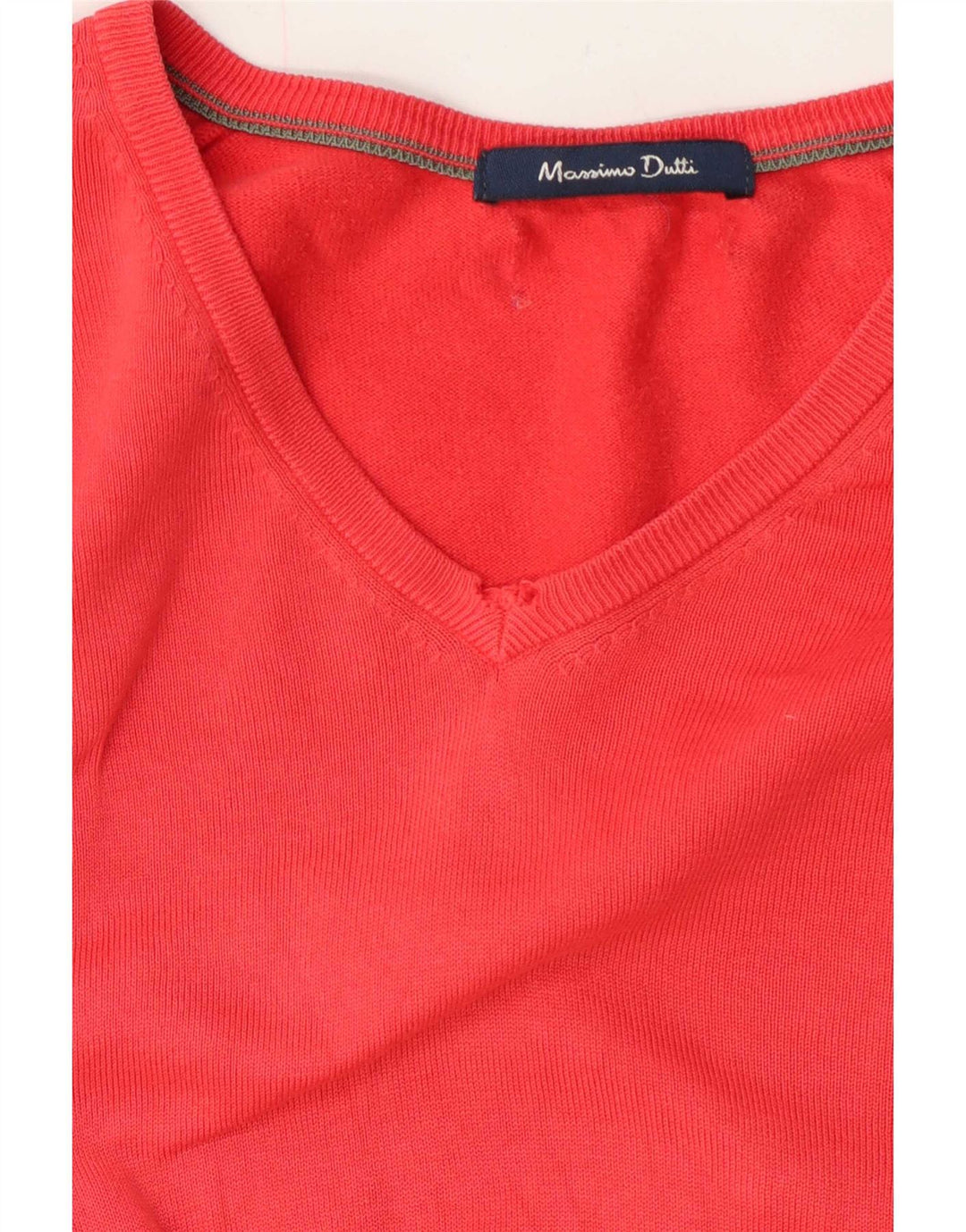 Męski sweter Massimo Dutti z dekoltem w kształcie litery V, duży, czerwony