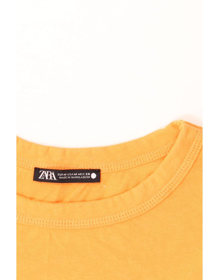 ZARA Womens T-Shirt Top UK 12 Medium Orange Vintage Zara and Second-Hand Zara from Messina Hembry 