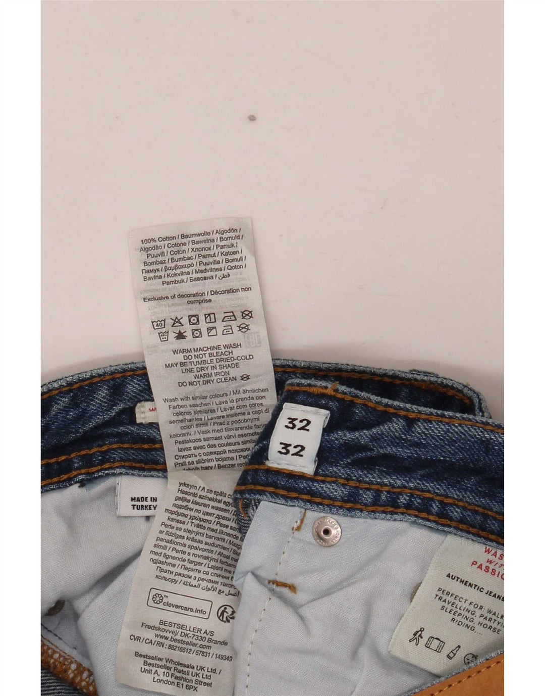 Męskie proste dżinsy Jack & Jones W32 L32 Niebieskie bawełniane