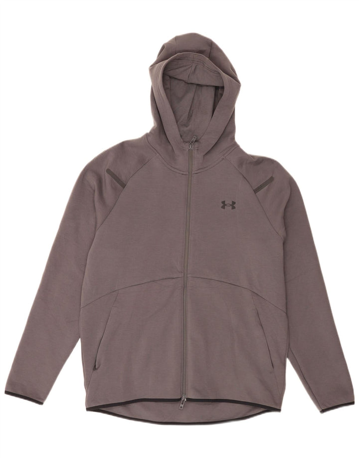 Męski sweter z kapturem i zamkiem Under Armour, duży, szary, poliestrowy