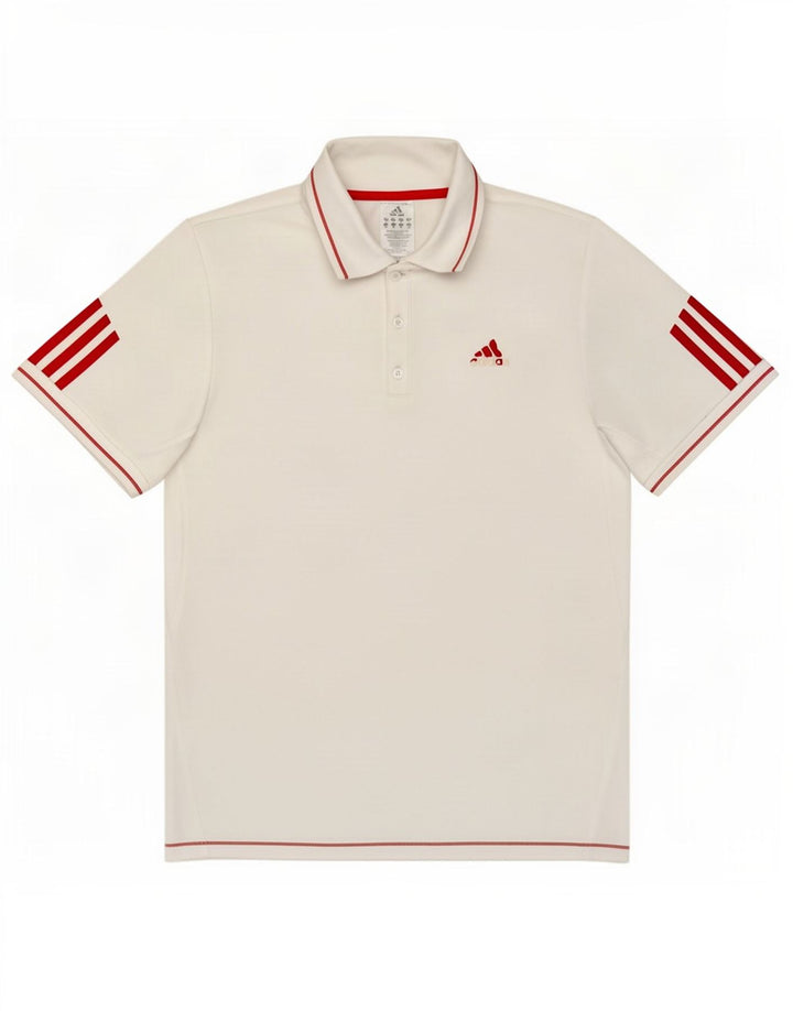 Męska koszulka polo Adidas, średni biały poliester