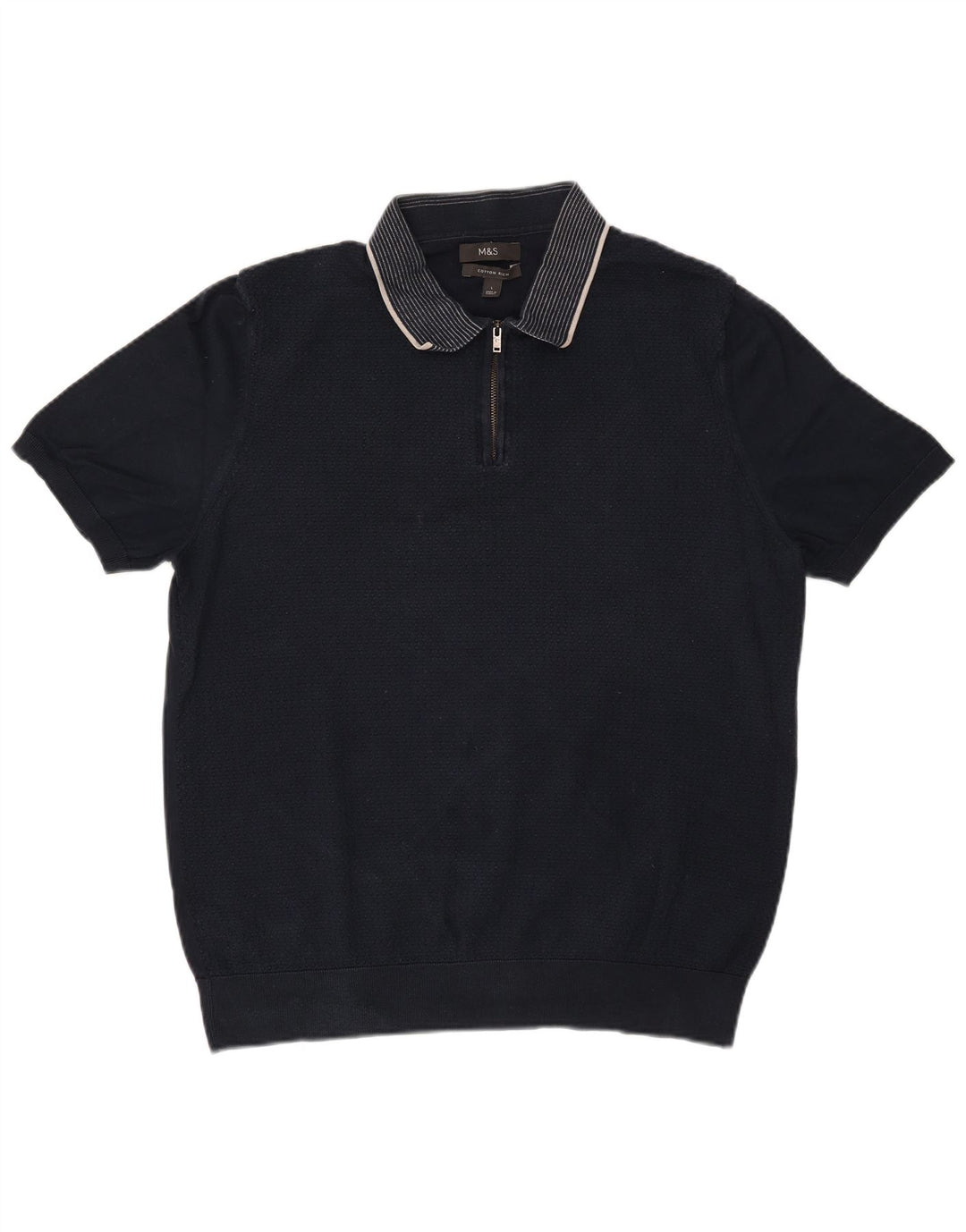 Męska koszulka polo Marks & Spencer, duża, granatowa, bawełniana