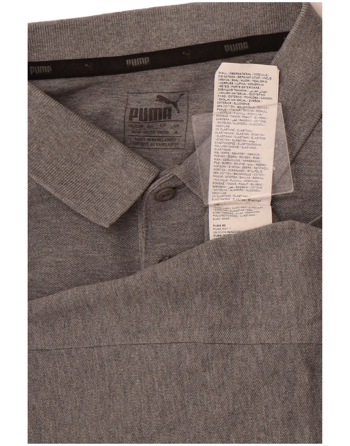 Męska koszulka polo PUMA, średnioszara, bawełniana