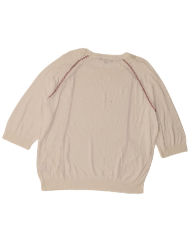 Marks & Spencer Damski sweter z dekoltem w łódkę, UK 14, duży, biały