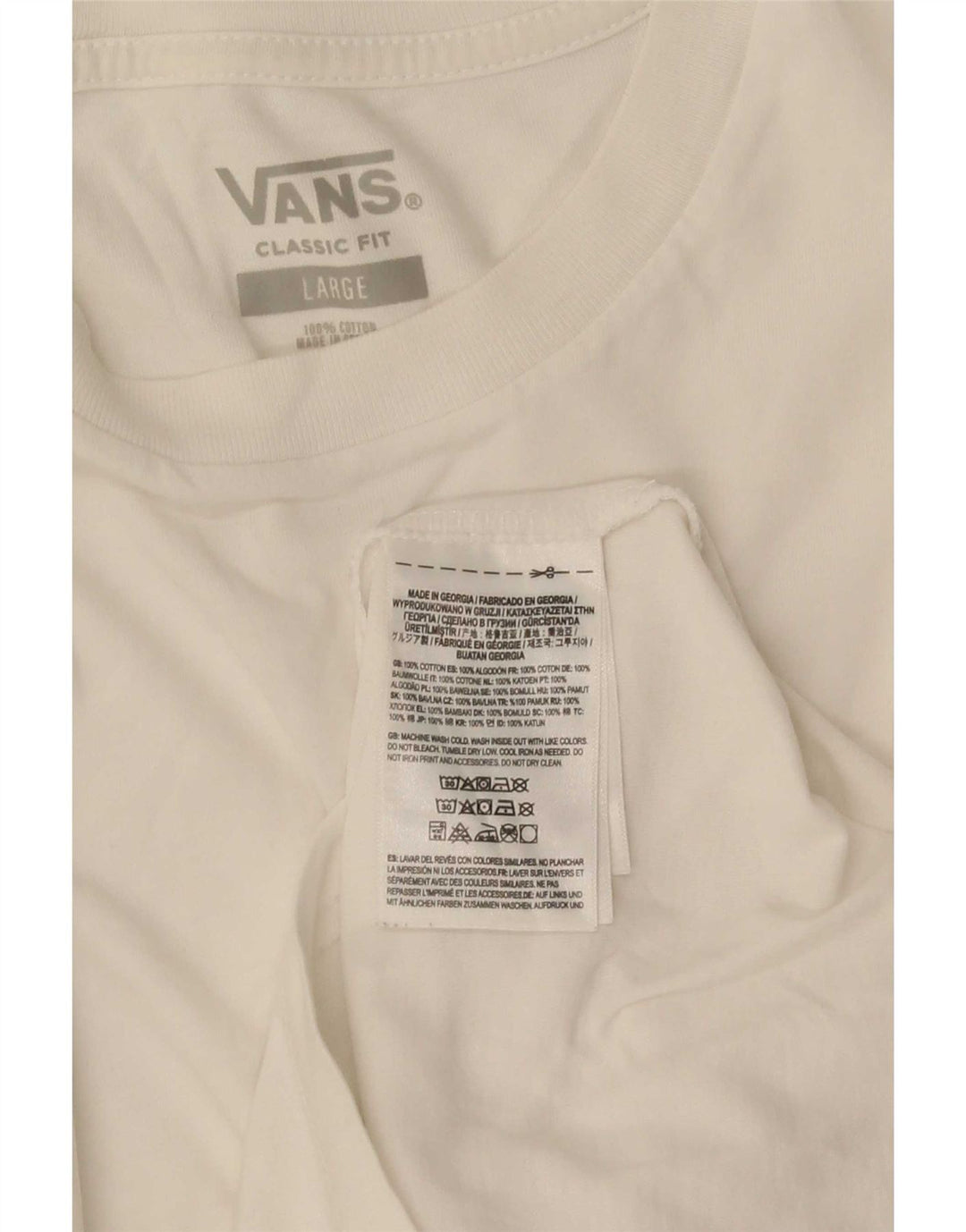 Męski top Vans o klasycznym kroju z długim rękawem, duży, biały, bawełniany