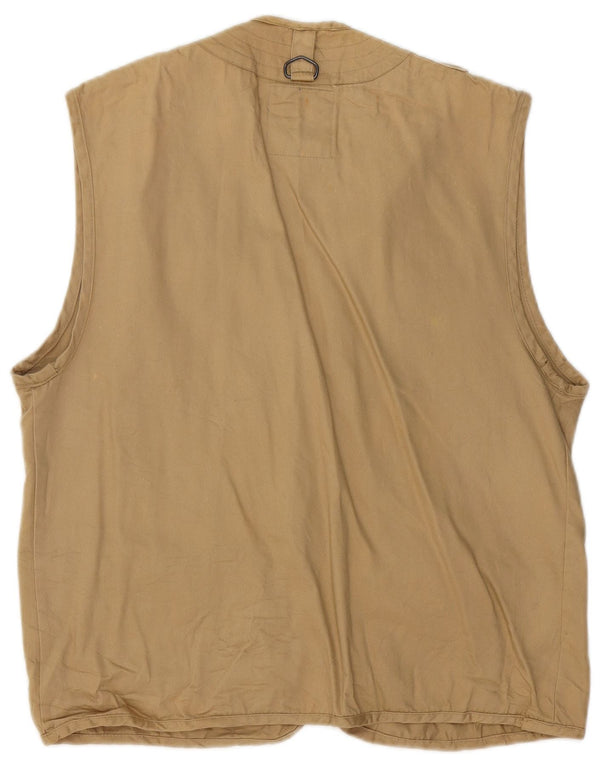 Męska kamizelka użytkowa Vintage UK 38 Średnia beżowa bawełna