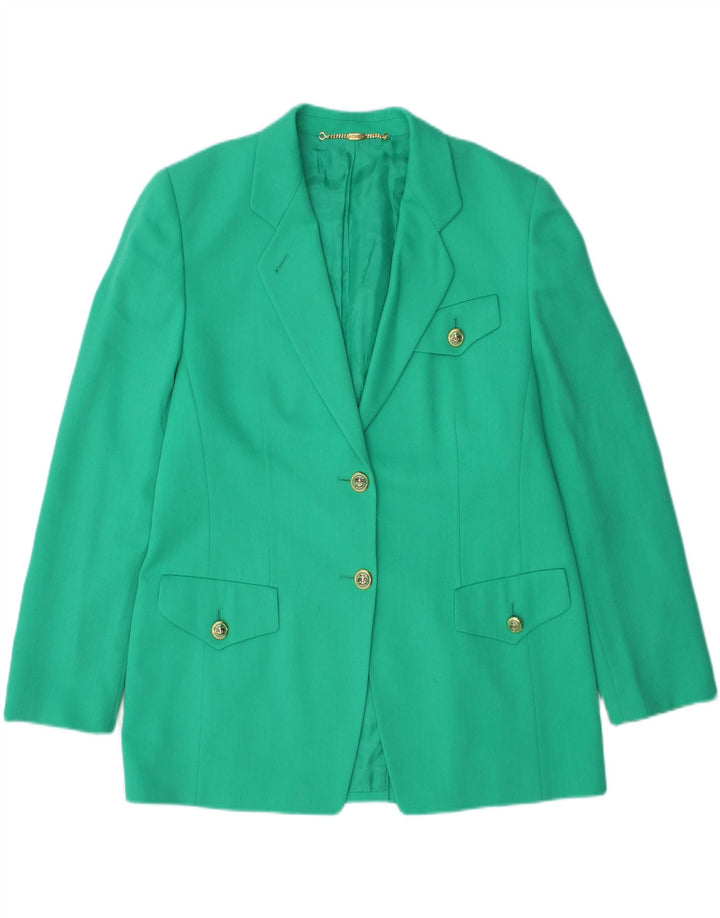 BASLER Womens 2 Button Blazer Jacket IT 42 Medium Green Polyester