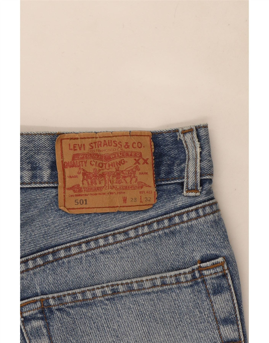 Damskie spodenki jeansowe Levi's 501 W28 Średni niebieski