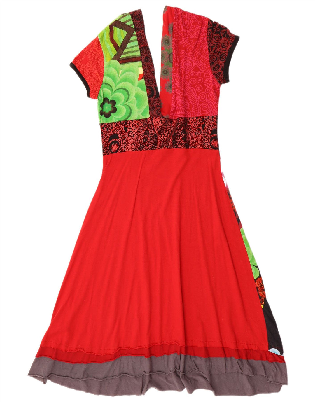 Damska sukienka o linii A Desigual z grafiką UK 10, mała, wielobarwna w kwiaty