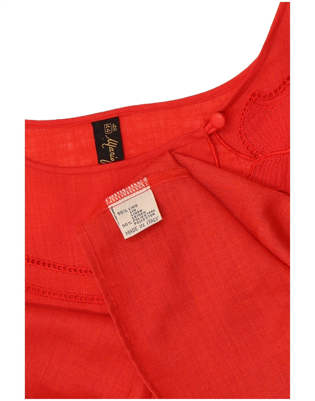 Damska bluzka Mario Pucci Cecconi Top IT 48 XL, czerwona lniana