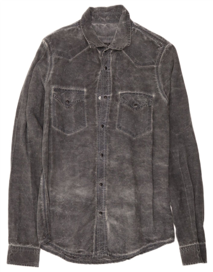 Męska koszula Roy Rogers Acid Wash, duża, szara, z lyocellu