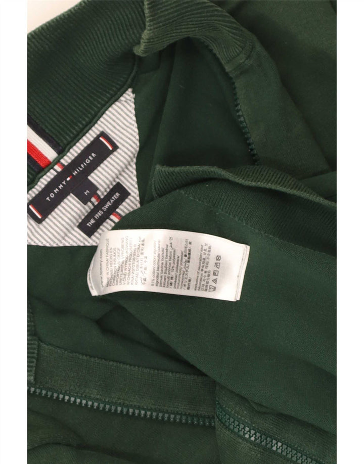 Męski sweter rozpinany Tommy Hilfiger z pełnym zamkiem, średnia zielona bawełna