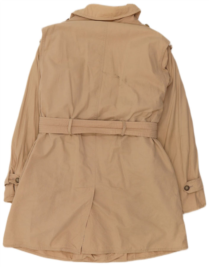 Vintage damski trencz oversize weekendowy UK 8 mały beżowy bawełniany