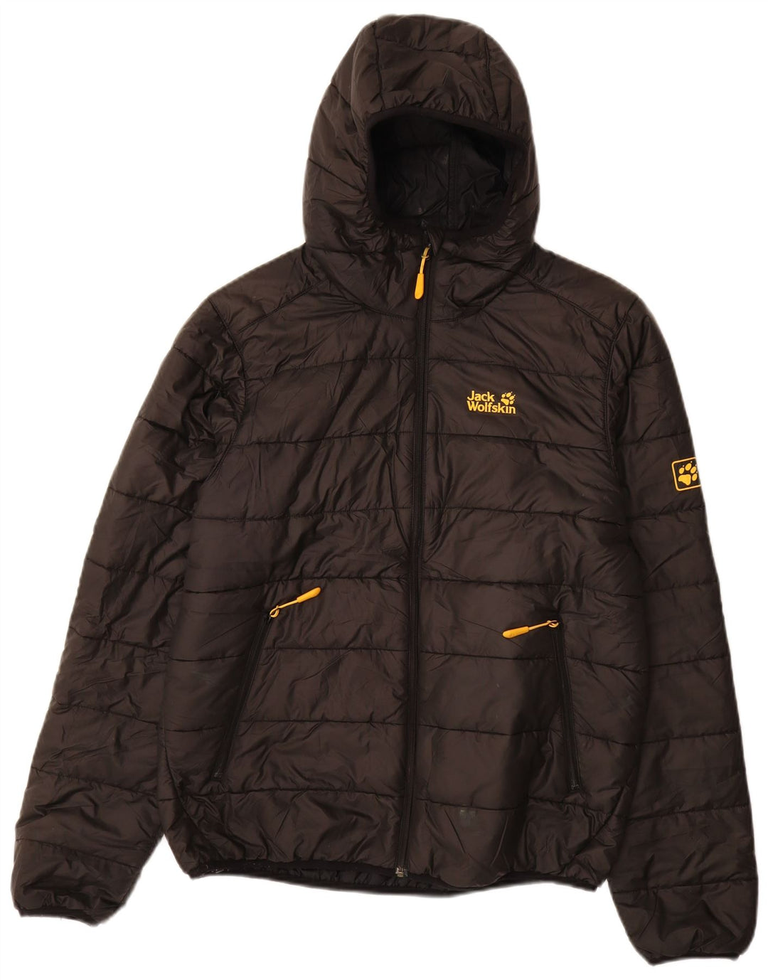 Męska ocieplana kurtka z kapturem JACK WOLFSKIN UK 34, mała, czarna, poliester