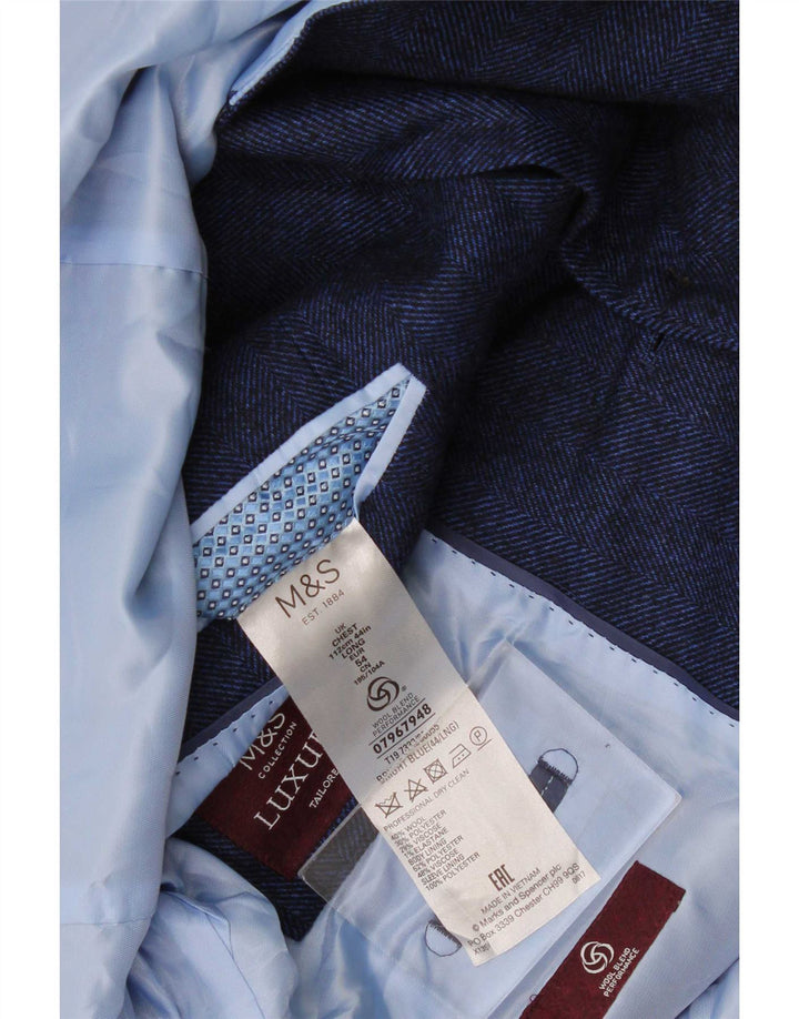 Marks & Spencer Męska marynarka zapinana na 2 guziki, UK 44 XL, granatowa, w jodełkę