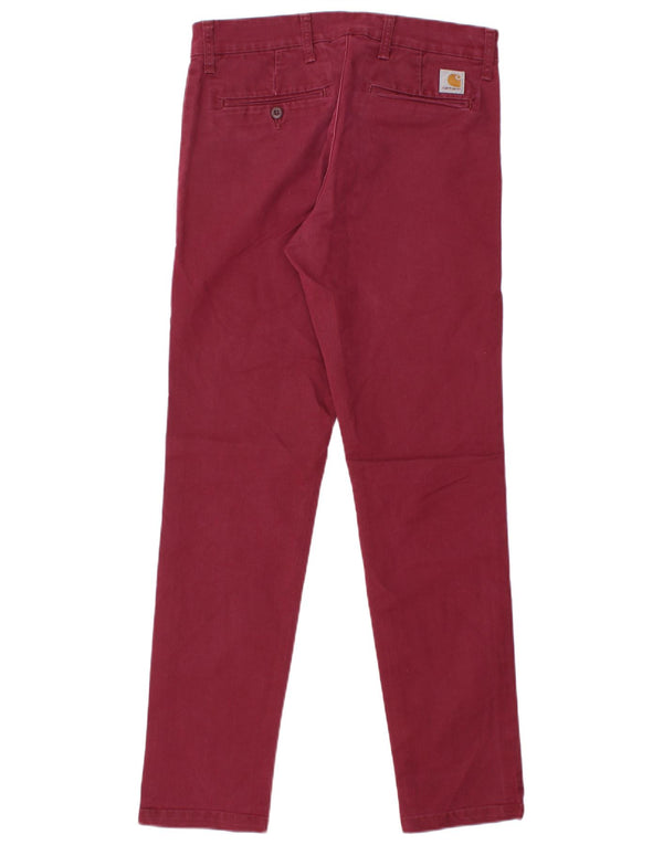 Damskie spodnie chino CARHARTT W31 L30 Burgundowa bawełna