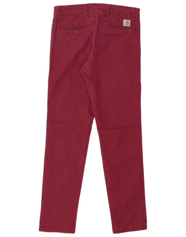 Damskie spodnie chino CARHARTT W31 L30 Burgundowa bawełna