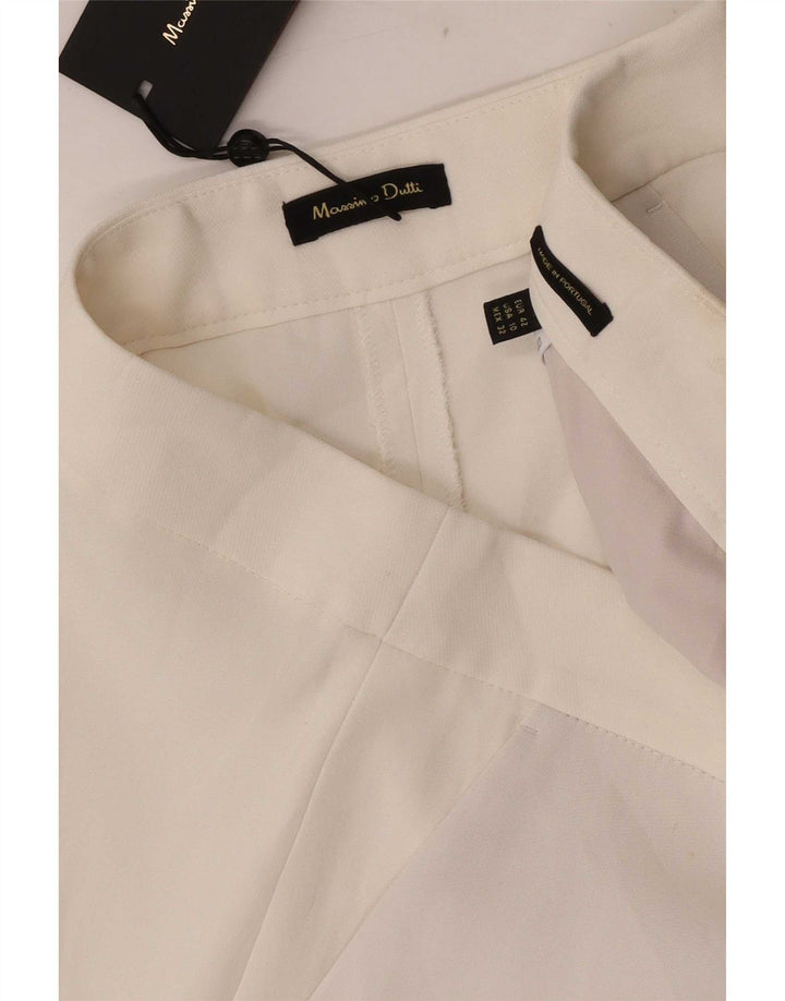 Spodnie Capri Damskie Massimo Dutti EU 42 Large W32 L23 Biała Wiskoza