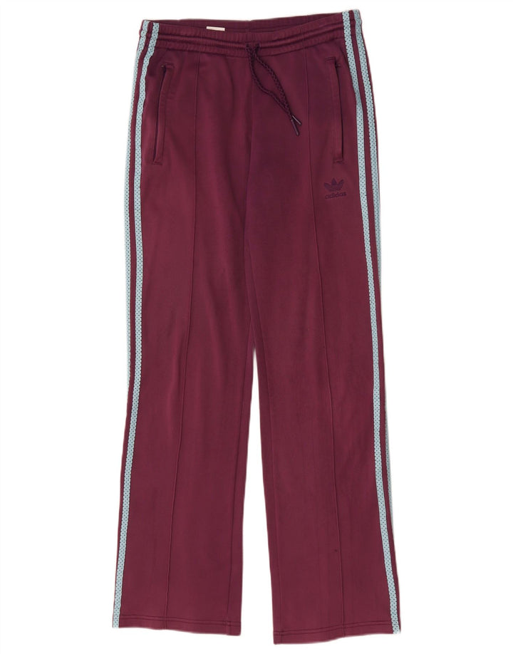 Damskie spodnie dresowe Adidas UK 14, średni bordowy poliester