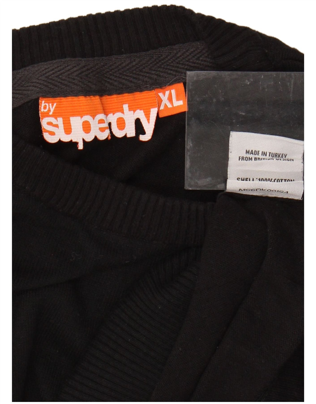 SUPERDRY Męski sweter z okrągłym dekoltem XL, czarny, bawełniany