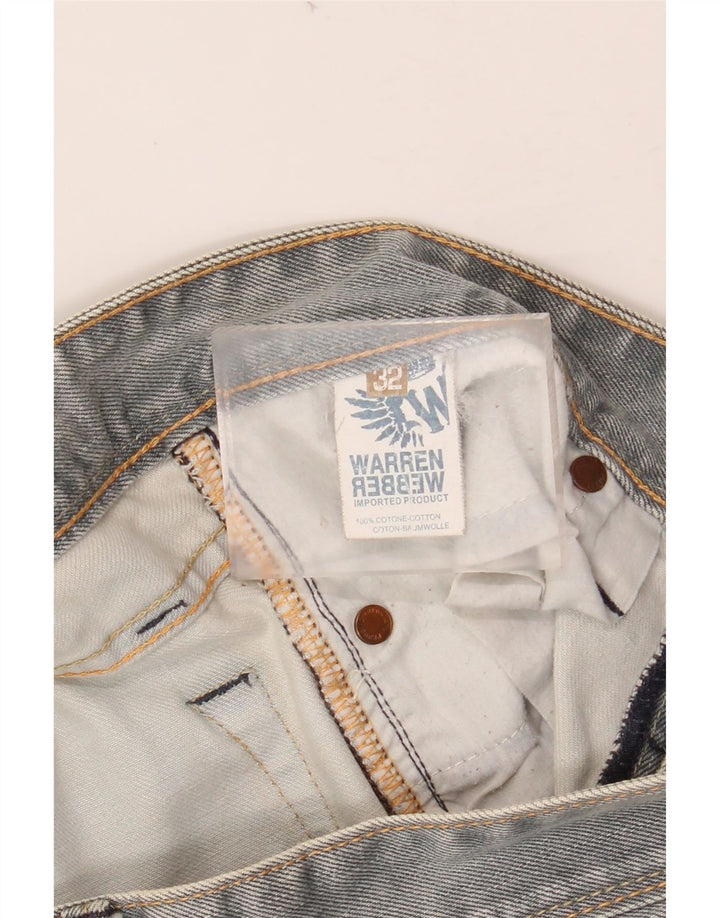 WARREN WEBBER Męskie proste dżinsy W32 L35 Szara bawełna
