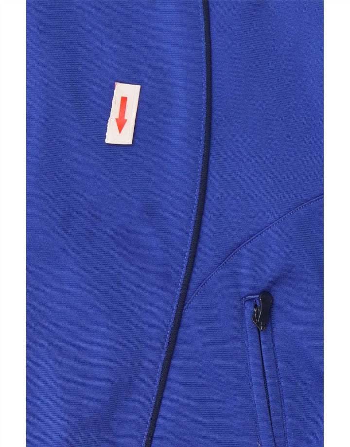 Adidas Męska bluza dresowa UK 44/46 Duży niebieski poliester z blokami kolorów