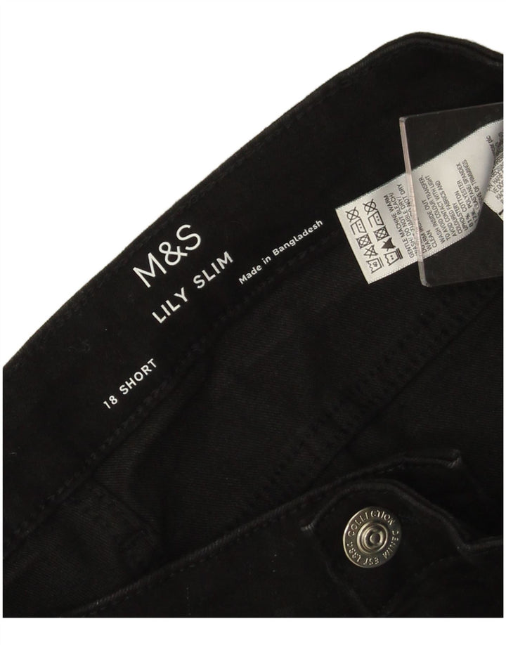 MARKS & SPENCER Damskie Lily Slim Jeans UK 18 XL W36 L26 Czarna bawełna