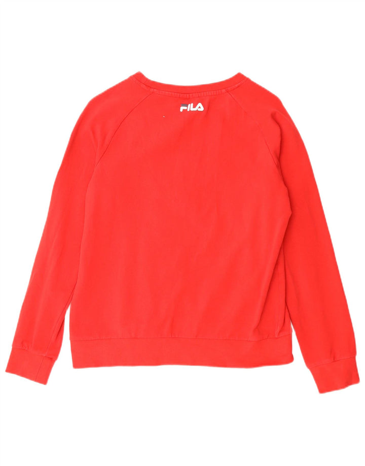Damska bluza Fila Graphic Jumper UK 10 Small Red Cotton