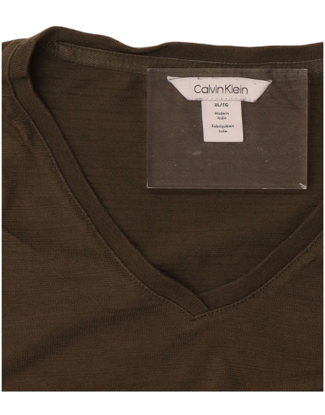 Męska koszulka T-shirt CALVIN KLEIN XL, khaki