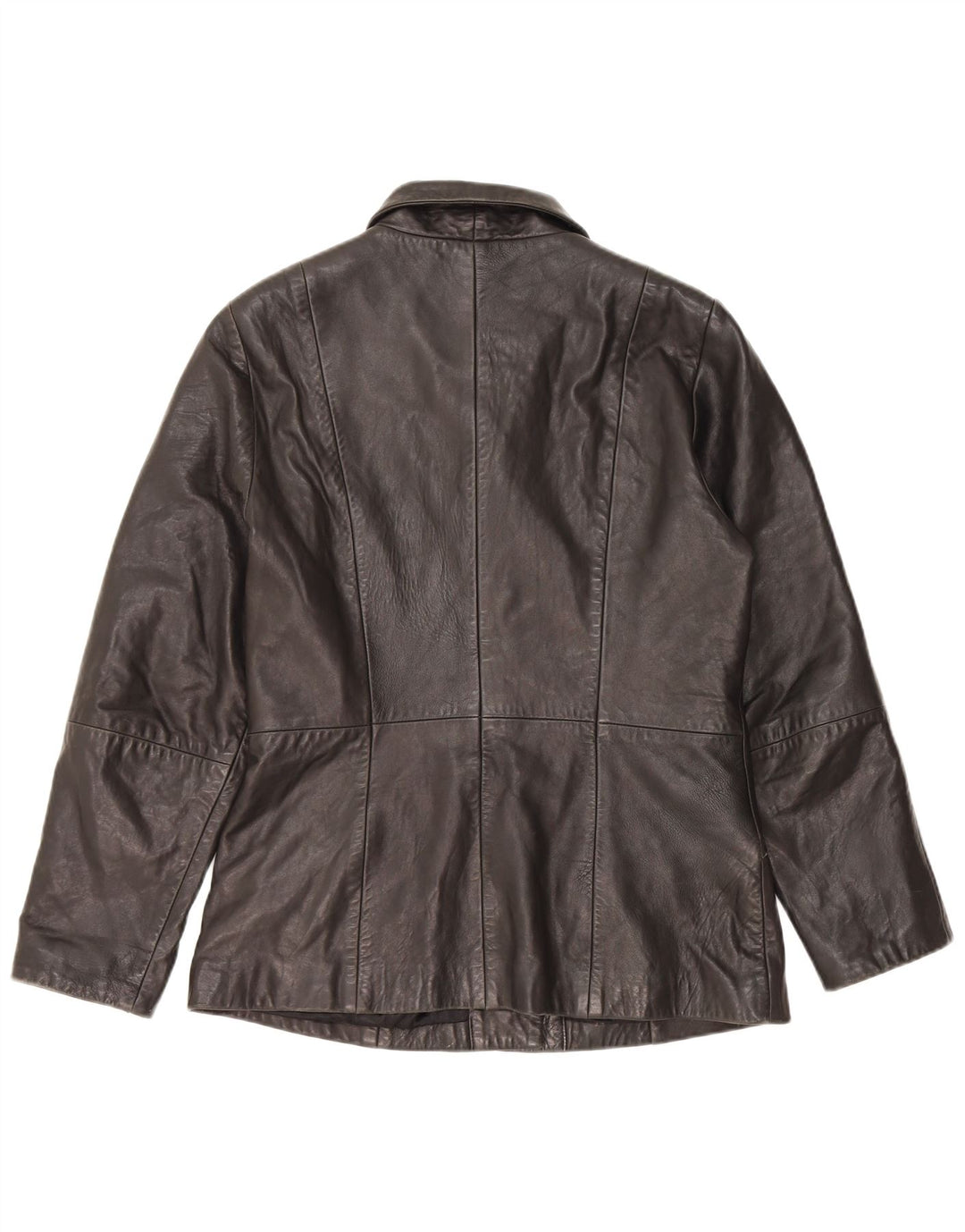 MAURITIUS Damska skórzana marynarka zapinana na 3 guziki, UK 18 XL, czarna skóra