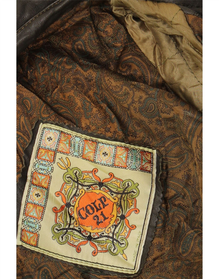 Męska kurtka skórzana VINTAGE UK 42 XL brązowa