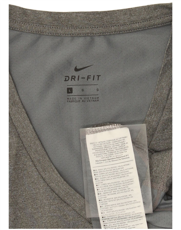 T-shirt damski Nike Dri Fit Top UK 14, duży, szary poliester