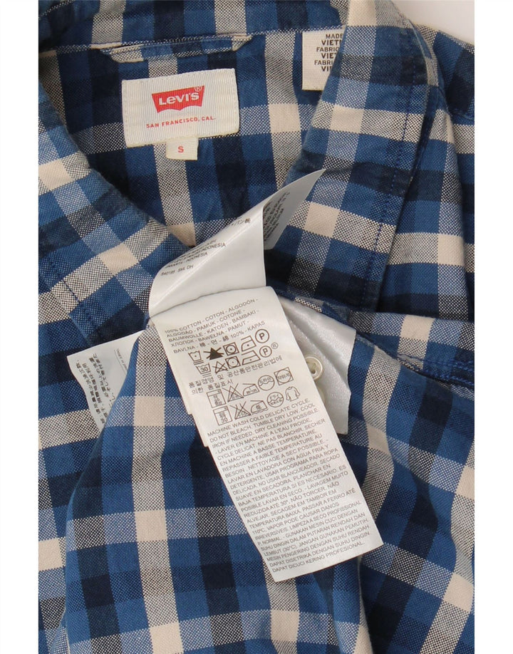 Koszula męska Levi's w małą niebieską kratkę, bawełniana