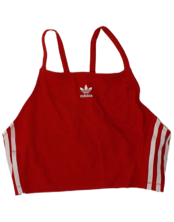 Damski biustonosz sportowy Adidas Graphic Top UK 12/14 Średni czerwony bawełniany sportowy