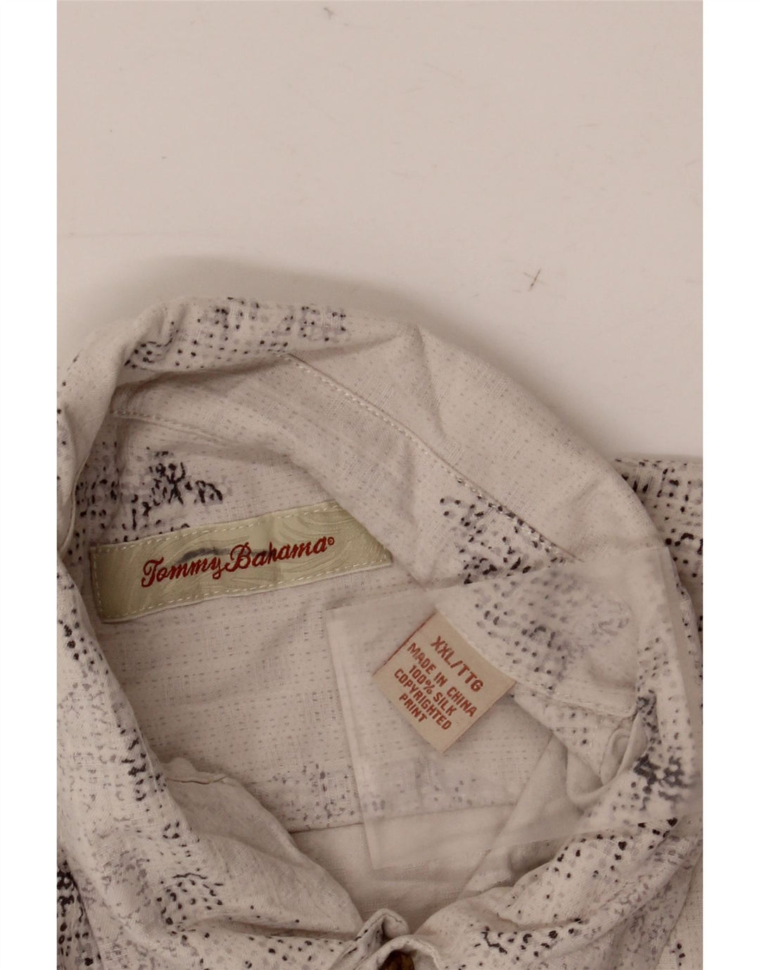 Męska koszula z krótkim rękawem TOMMY BAHAMA 2XL w kolorze złamanej bieli, jedwabiu w kwiaty