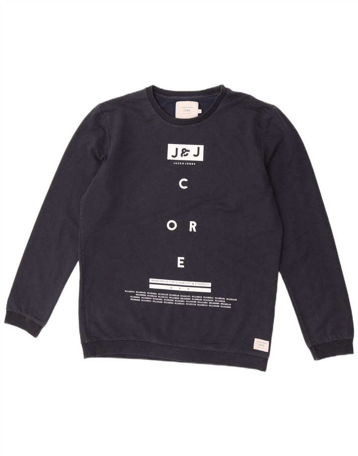 Męska bluza z grafiką Jack & Jones, duża, granatowa, bawełniana