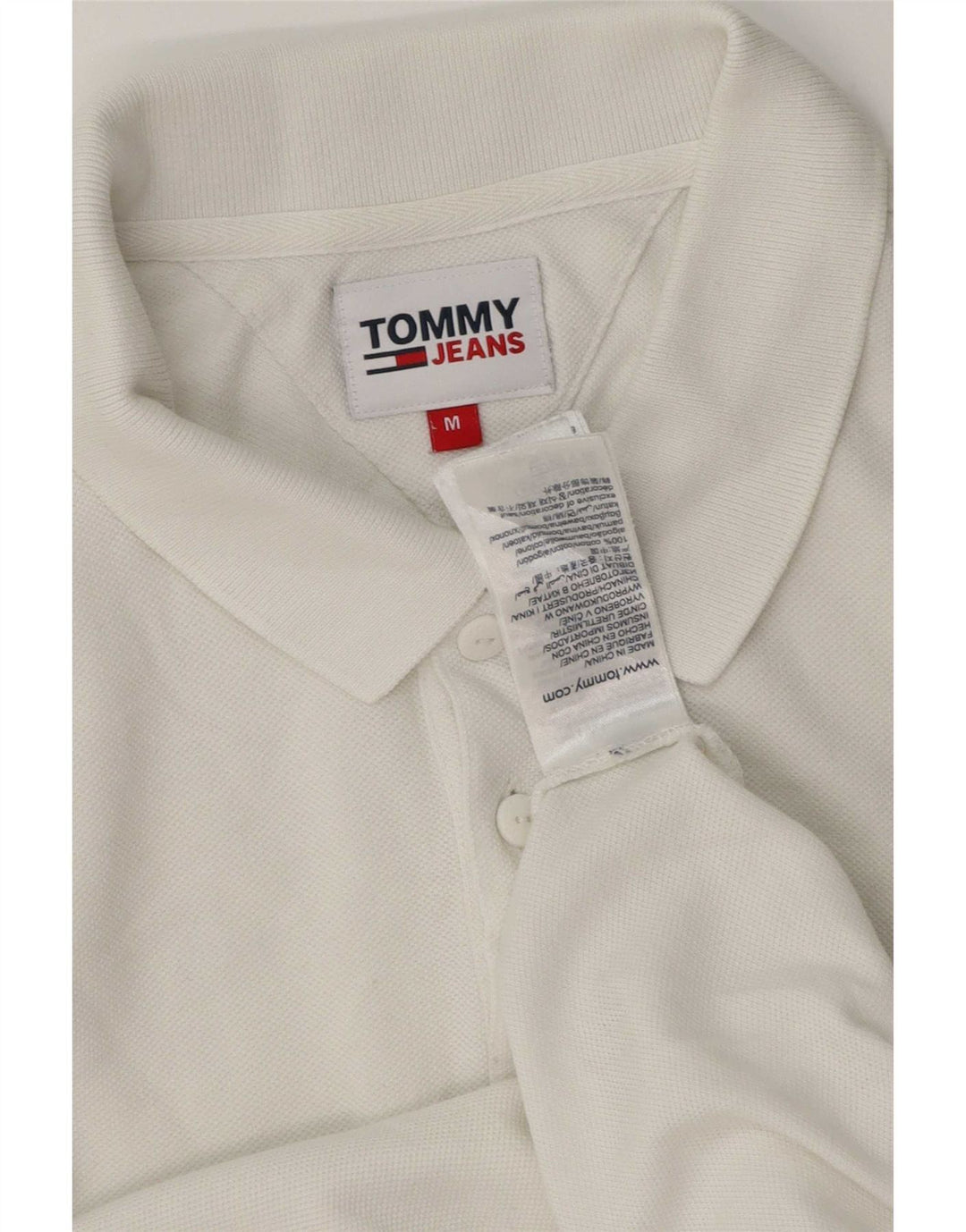 Męska koszulka polo Tommy Hilfiger, średnia biała bawełna