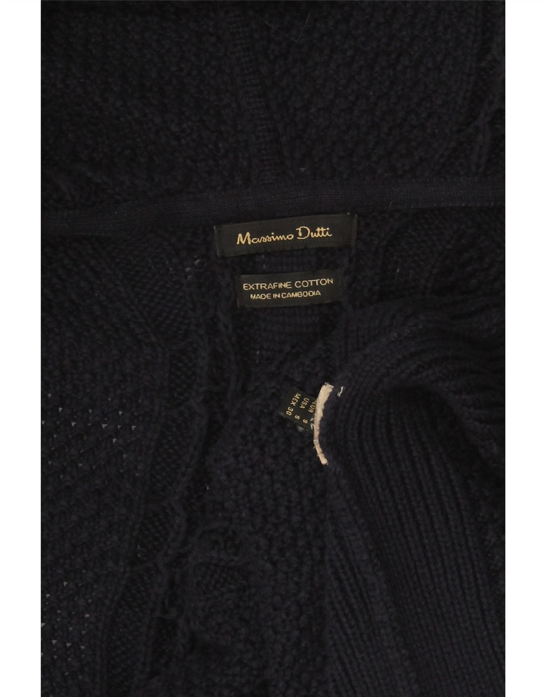 MASSIMO DUTTI Damski sweter o przedłużonym fasonie, UK 10, mały, granatowy