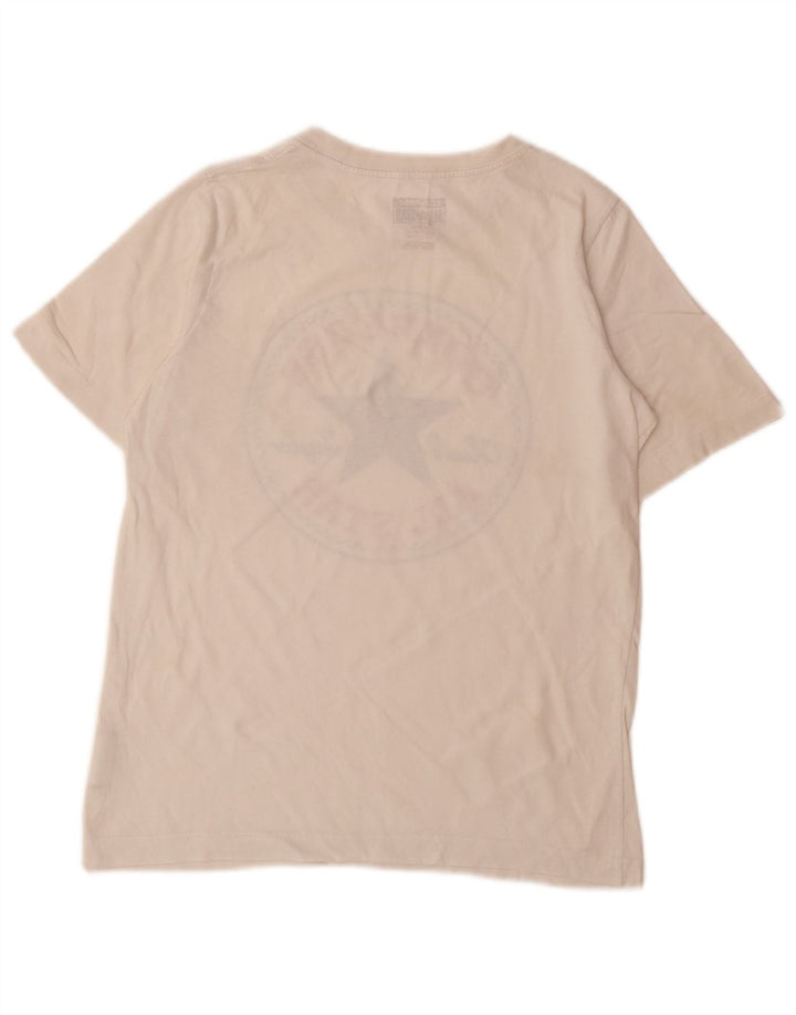CONVERSE Chłopięcy T-shirt z grafiką, 10-11 lat, średni, biały, bawełniany