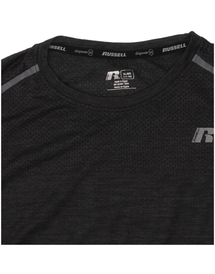 Bluza chłopięca RUSSELL ATHLETIC Dri-Power 14-15 lat XL, szara, nakrapiana